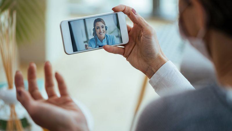 Video call with doctor in comfort of own home