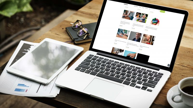Laptop open with Inhealthcare's blog page on screen