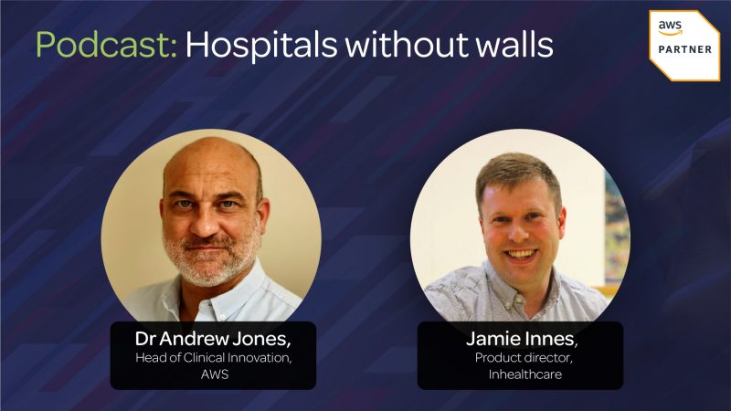 Promoting Inhealthcare and AWS podcast showing the 2 main speakers